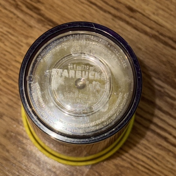 RARE! Starbucks Yellow Zebra Stripe Cold Cup Tumbler 24oz Venti NO STRAW w LID - Picture 7 of 12